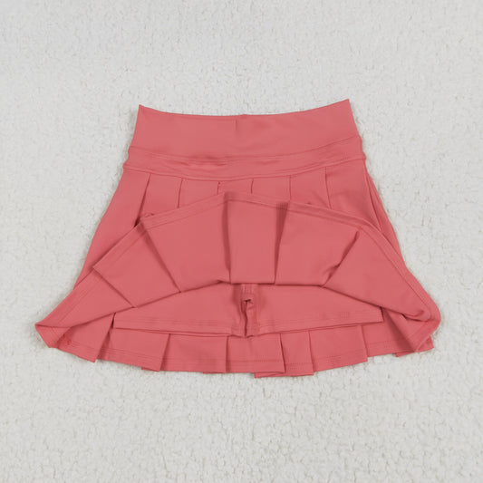 GLK0080 Pure Pink Yoga Pleated Skirts for Girls 202506 RTS