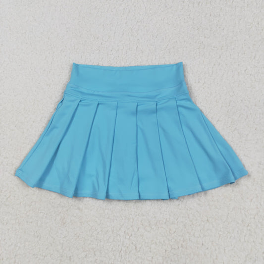 GLK0082 Pure Sky Blue Yoga Pleated Skirts for Girls 202505 RTS