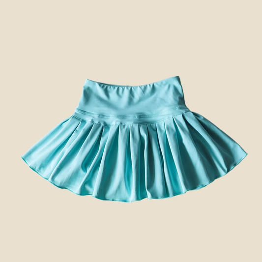 preorder GLK0083 Pure Blue Green Yoga Pleated Skirts Girls Boutique Outfit 202503