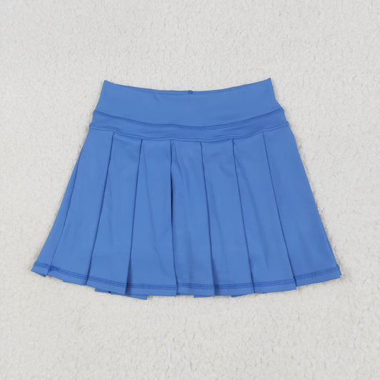 GLK0084 Pure Blue Yoga Pleated Skirts for Girls 202506 RTS