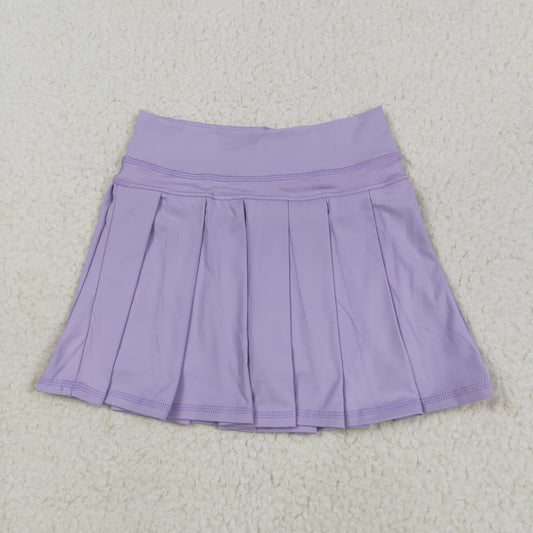 GLK0085 Pure Light Purple Yoga Pleated Skirts for Girls 202506 RTS