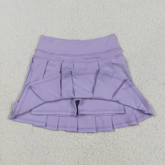 GLK0085 Pure Light Purple Yoga Pleated Skirts for Girls 202506 RTS