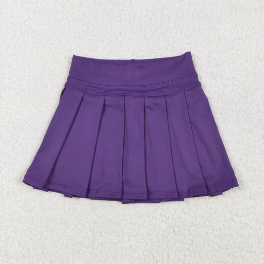 GLK0086 Pure Purple Yoga Pleated Skirts for Girls 202506 RTS