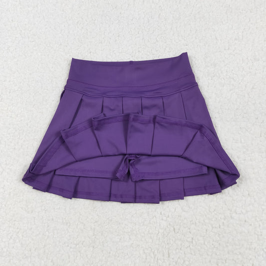 GLK0086 Pure Purple Yoga Pleated Skirts for Girls 202506 RTS