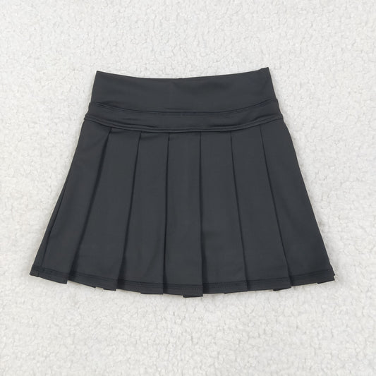 GLK0087 Pure Black Yoga Pleated Skirts for Girls 202506 RTS