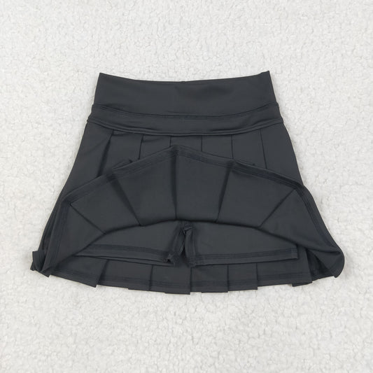 GLK0087 Pure Black Yoga Pleated Skirts for Girls 202506 RTS