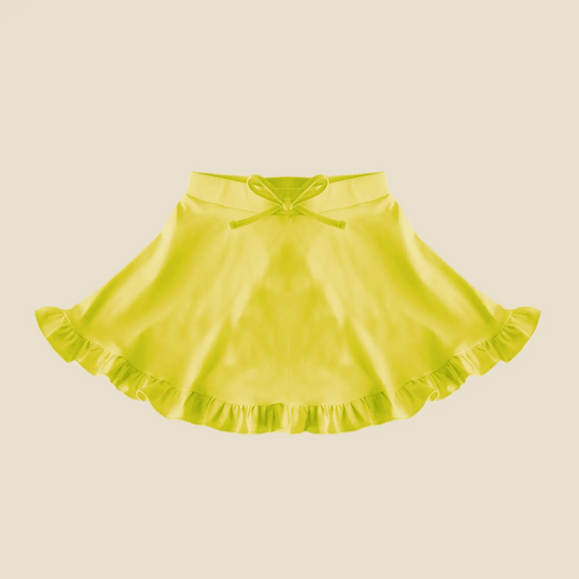 preorder GLK0090 Pure Yellow Yoga Skirts Girls Boutique Outfit 202504