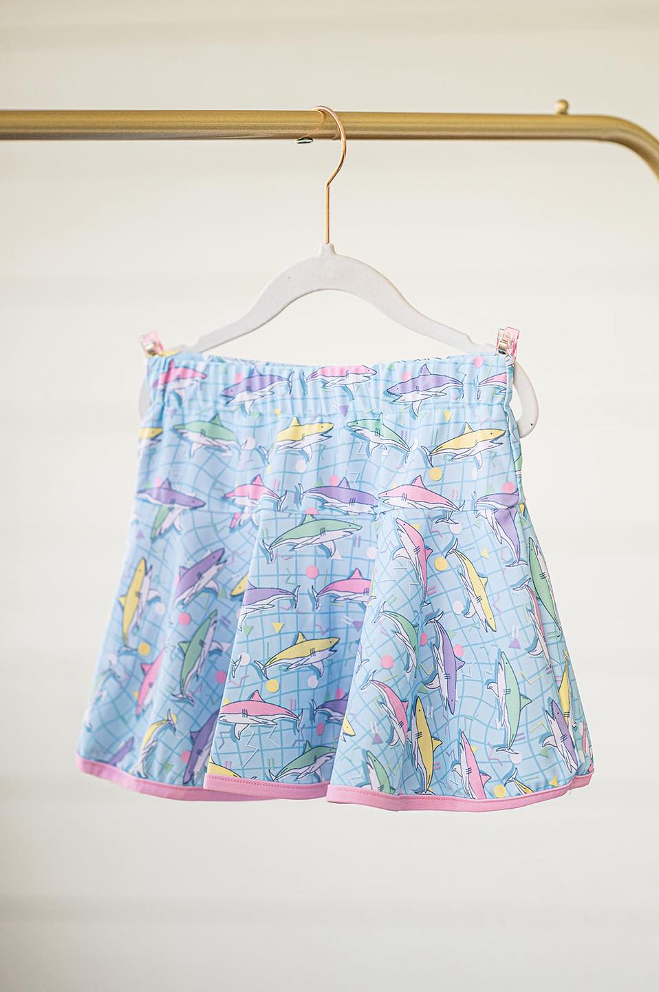 preorder GLK0099 Girls Boutique Shark Blue Skirts 202505