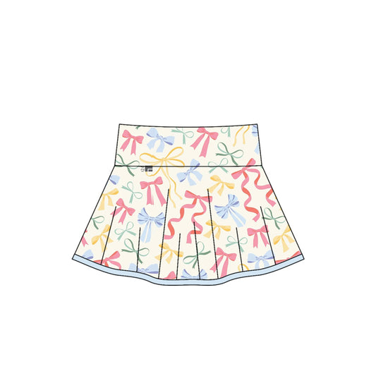 preorder GLK0104 Girls Boutique Colored Bows Beige Yoga Skirts 202505