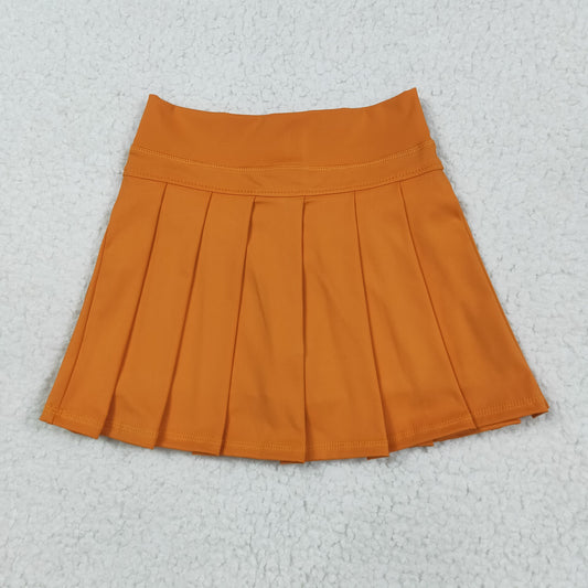GLK0109 Girls Boutique Orange Yoga Pleated Skirts 202507 RTS