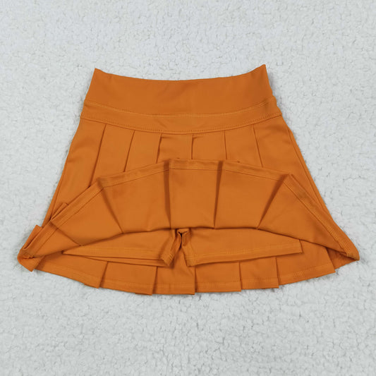 GLK0109 Girls Boutique Orange Yoga Pleated Skirts 202507 RTS