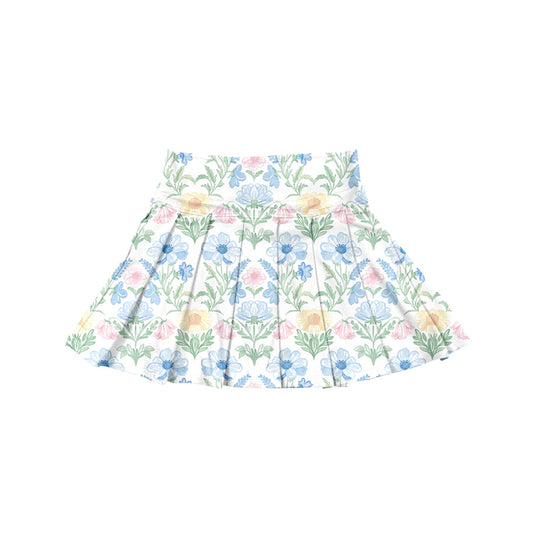 preorder GLK0110 Girls Boutique Flower Leaf Yoga Pleated Skirts 202506