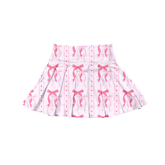 preorder GLK0117 Girls Boutique Pink Bows Love Heart Yoga Pleated Skirts 202506