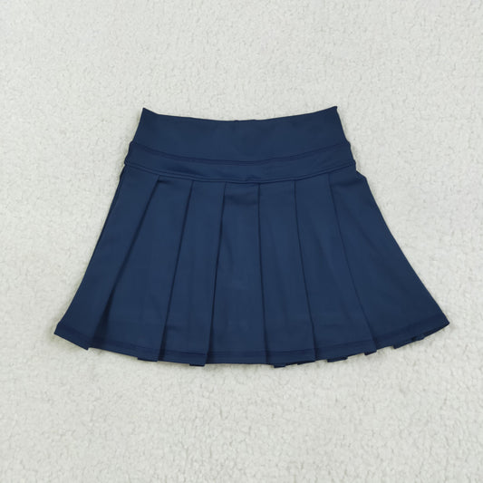 GLK0122 Girls Boutique Navy Blue Yoga Pleated Skirts 202507 RTS