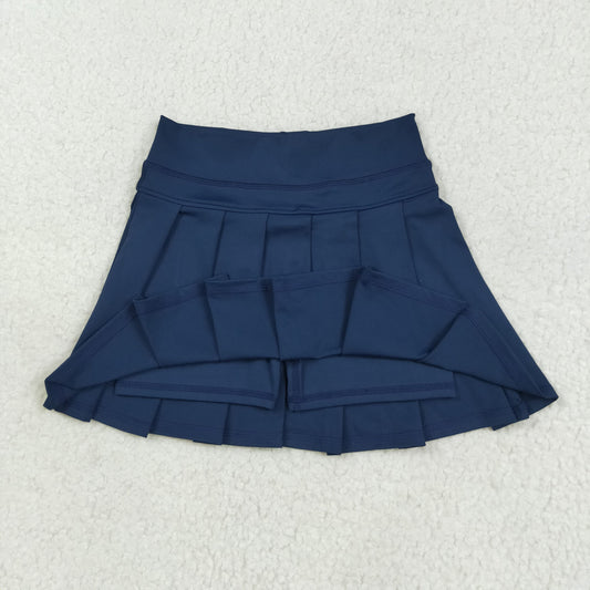 GLK0122 Girls Boutique Navy Blue Yoga Pleated Skirts 202507 RTS