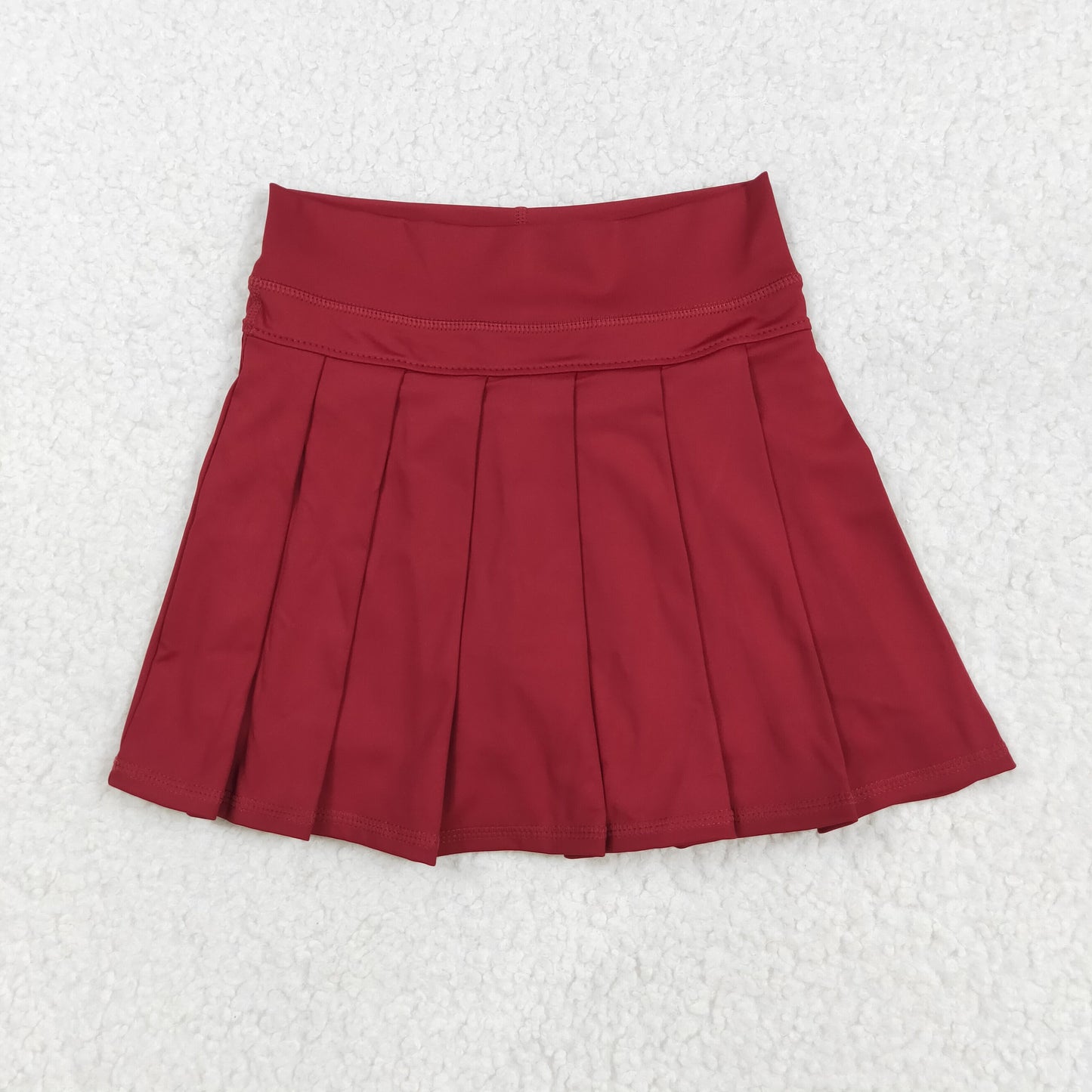 GLK0124 Girls Boutique Dark Red Yoga Pleated Skirts 202507 RTS