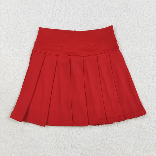 GLK0125 Girls Boutique Red Yoga Pleated Skirts 202508 RTS