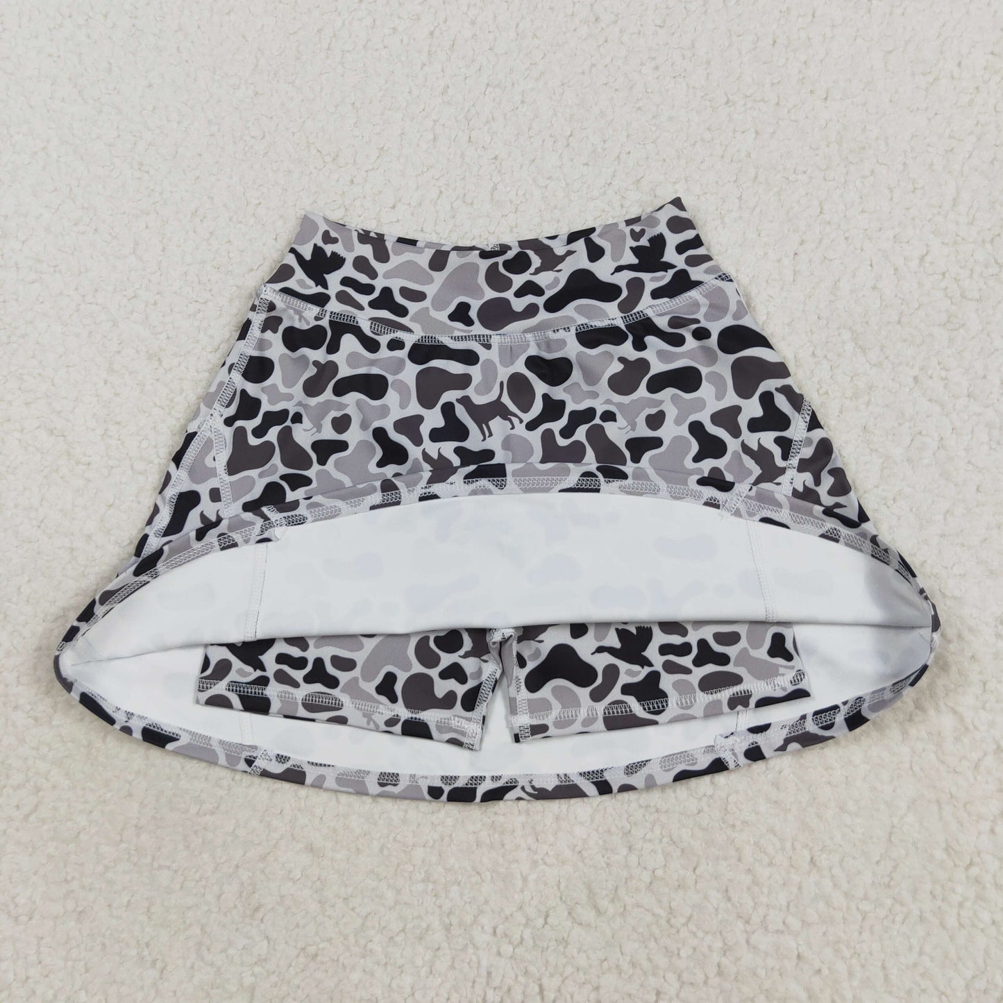 GLK0127 Girls Boutique Puppy Duck Brown Green Camouflage Yoga Skirts 202508 RTS