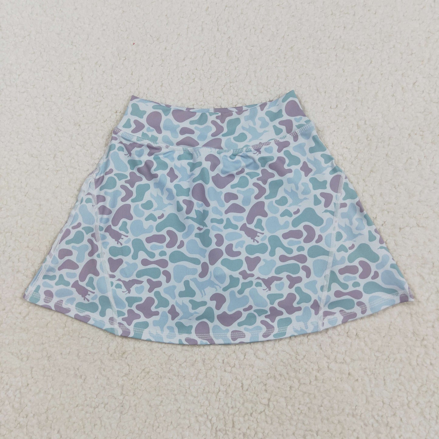 GLK0128 Girls Boutique Puppy Duck Light Green Camouflage Yoga Skirts 202508 RTS