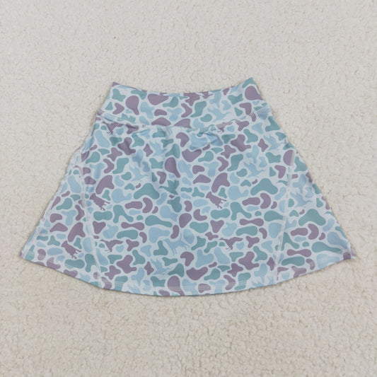 GLK0128 Girls Boutique Puppy Duck Light Green Camouflage Yoga Skirts 202508 RTS