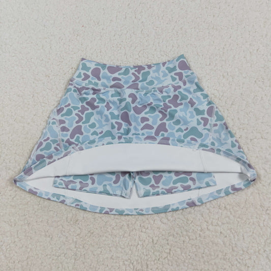GLK0128 Girls Boutique Puppy Duck Light Green Camouflage Yoga Skirts 202508 RTS