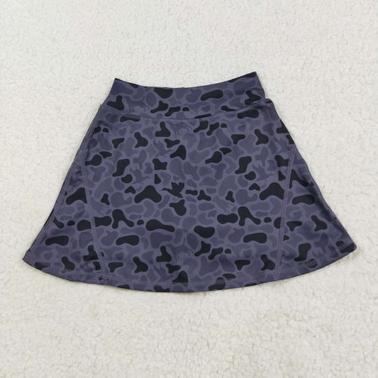 GLK0130 Girls Boutique Puppy Duck Dark Gray Camouflage Yoga Skirts 202508 RTS