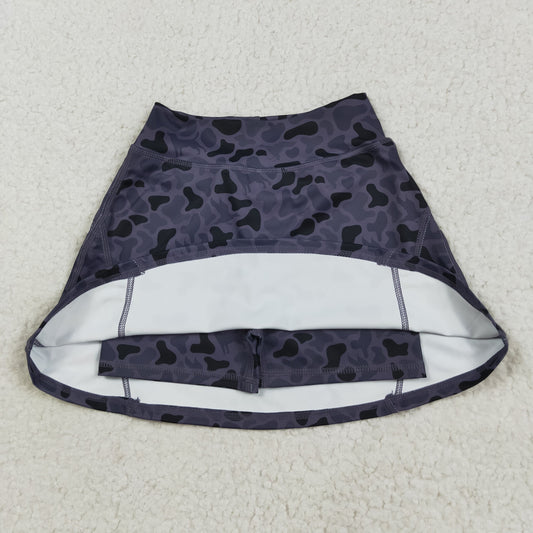 GLK0130 Girls Boutique Puppy Duck Dark Gray Camouflage Yoga Skirts 202508 RTS