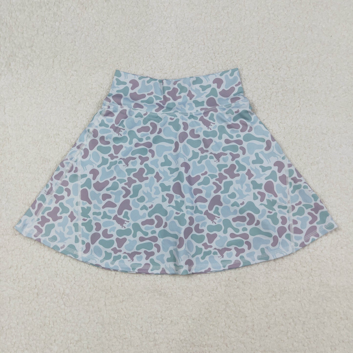 GLK0132 Adult Women Boutique Puppy Duck Light Green Camouflage Yoga Skirts 202509 RTS