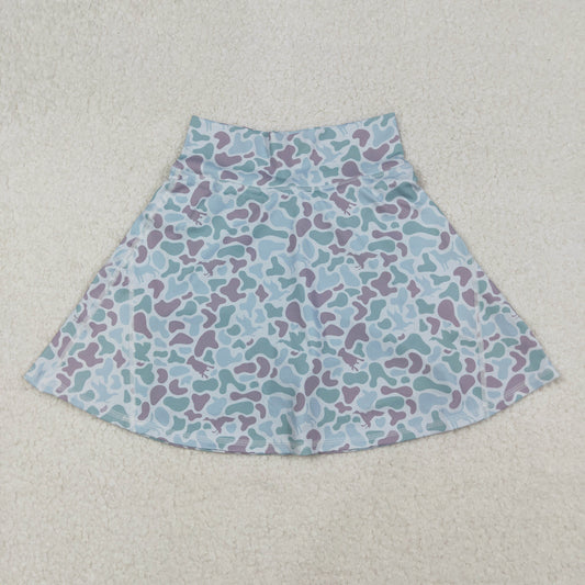 GLK0132 Adult Women Boutique Puppy Duck Light Green Camouflage Yoga Skirts 202509 RTS