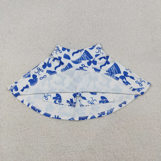 GLK0138 GO TEAM Blue Yoga Pleated Skirts 202510 RTS