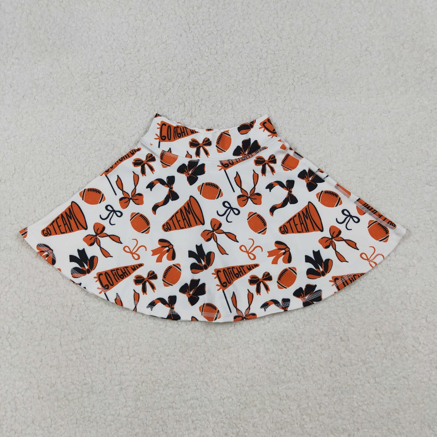 GLK0140 GO TEAM Orange Yoga Pleated Skirts 202510 RTS
