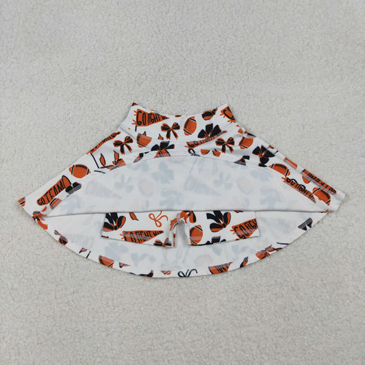 GLK0140 GO TEAM Orange Yoga Pleated Skirts 202510 RTS