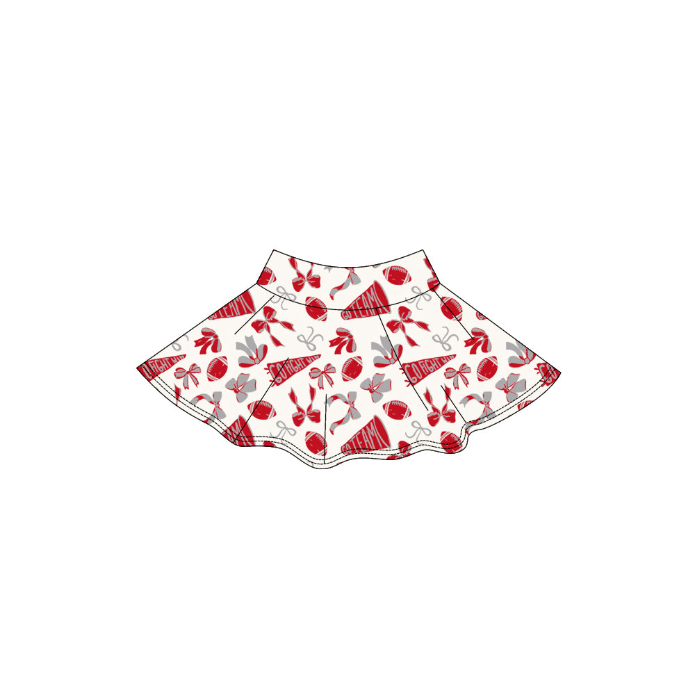MOQ 8 preorder GLK0141 GO TEAM Red Yoga Pleated Skirts 202509