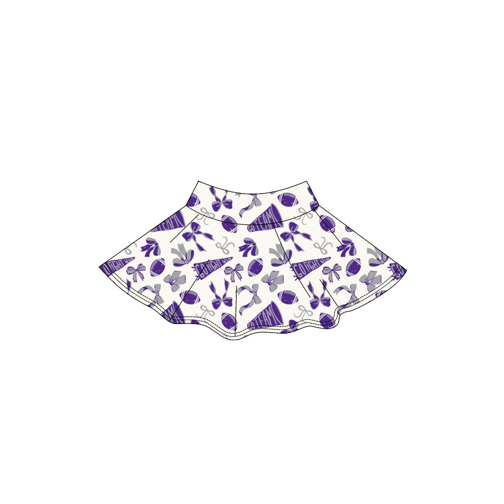 MOQ 8 preorder GLK0142 GO TEAM Purple Yoga Pleated Skirts 202509