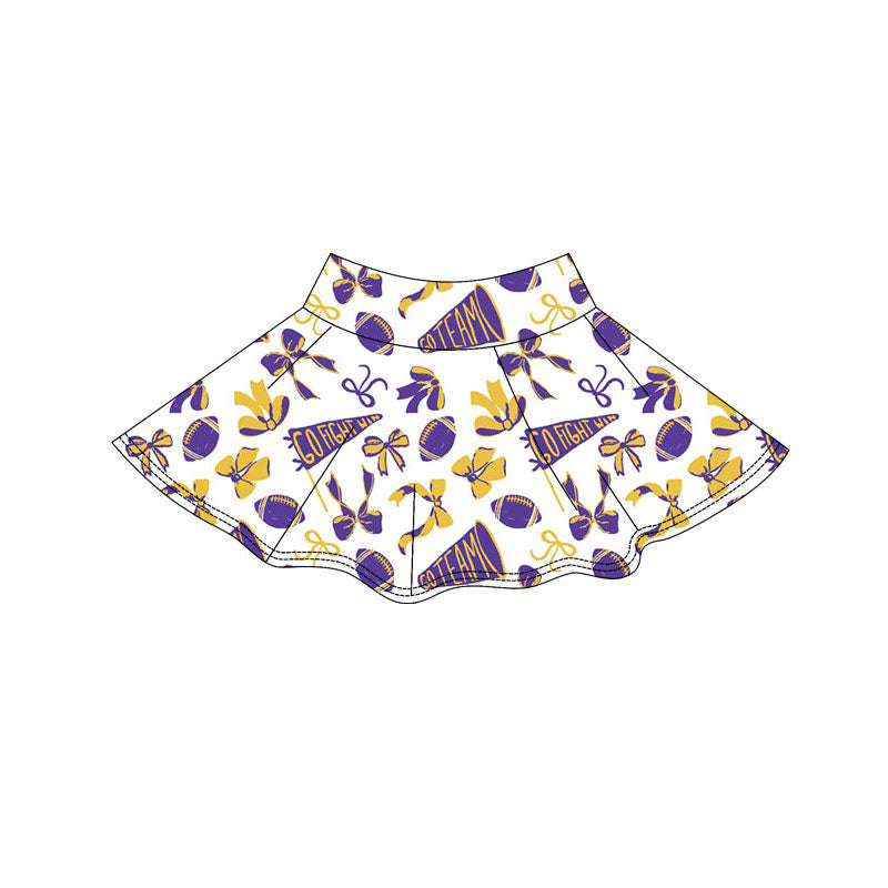 MOQ 8 preorder GLK0147 GO Team Yellow Purple Girls Yoga Skirts 202510