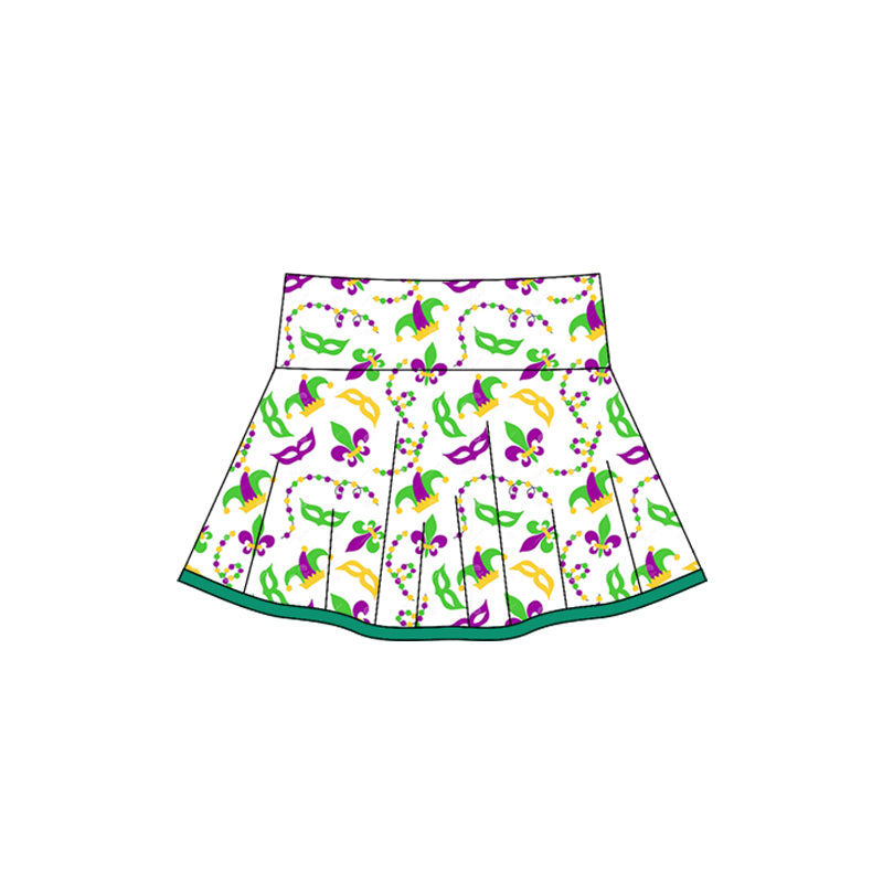 MOQ 5 preorder GLK0158 Mardi Gras Girls Yoga Skirts 202510