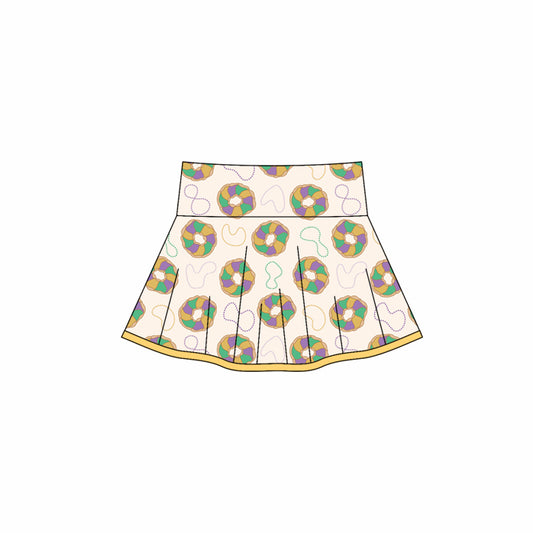 MOQ 5 preorder GLK0160 Mardi Gras Necklace Donut Girls Yoga Skirts 202510