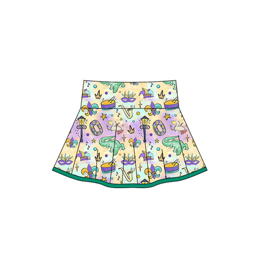 MOQ 5 preorder GLK0163 Mardi Gras Girls Yoga Skirts 202510