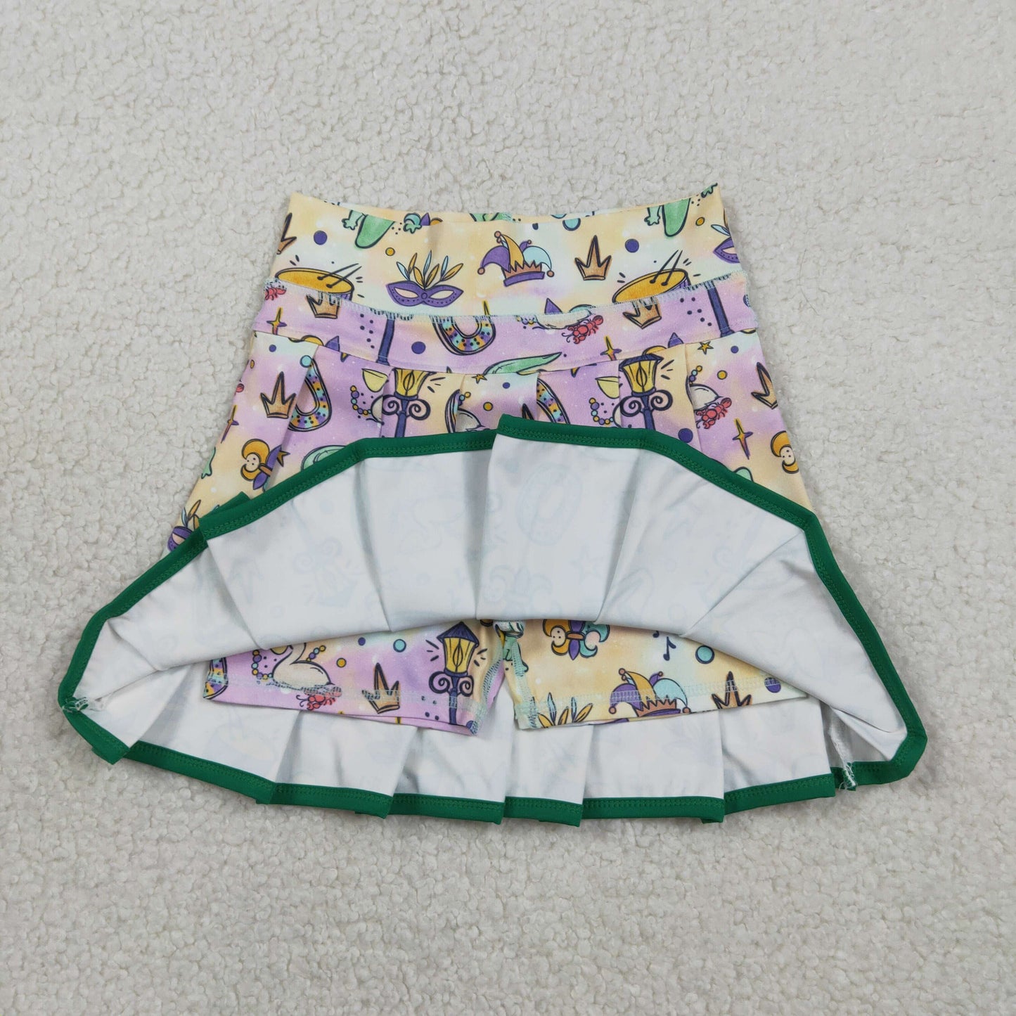 GLK0163 Mardi Gras Girls Yoga Skirts 202601 RTS