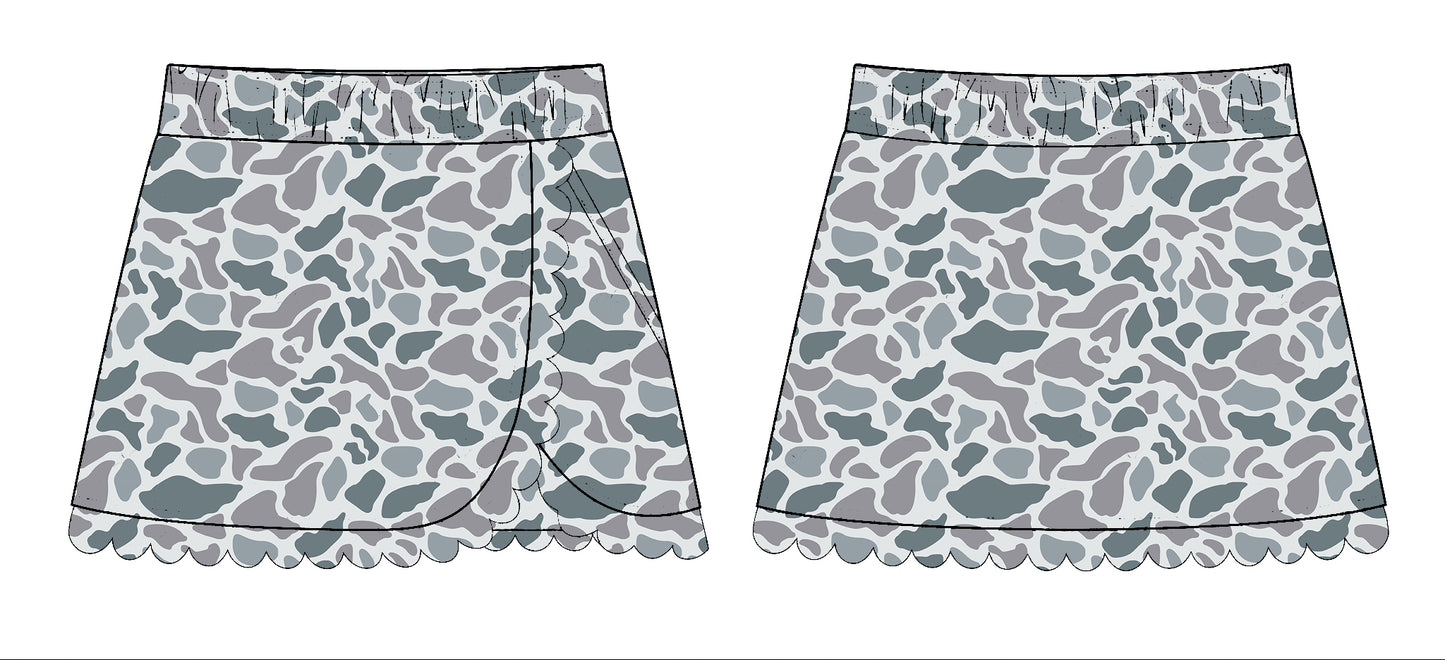 MOQ 5 preorder GLK0173 Gray Camouflage Girls Yoga Skirts 202510