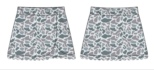 MOQ 5 preorder GLK0173 Gray Camouflage Girls Yoga Skirts 202510
