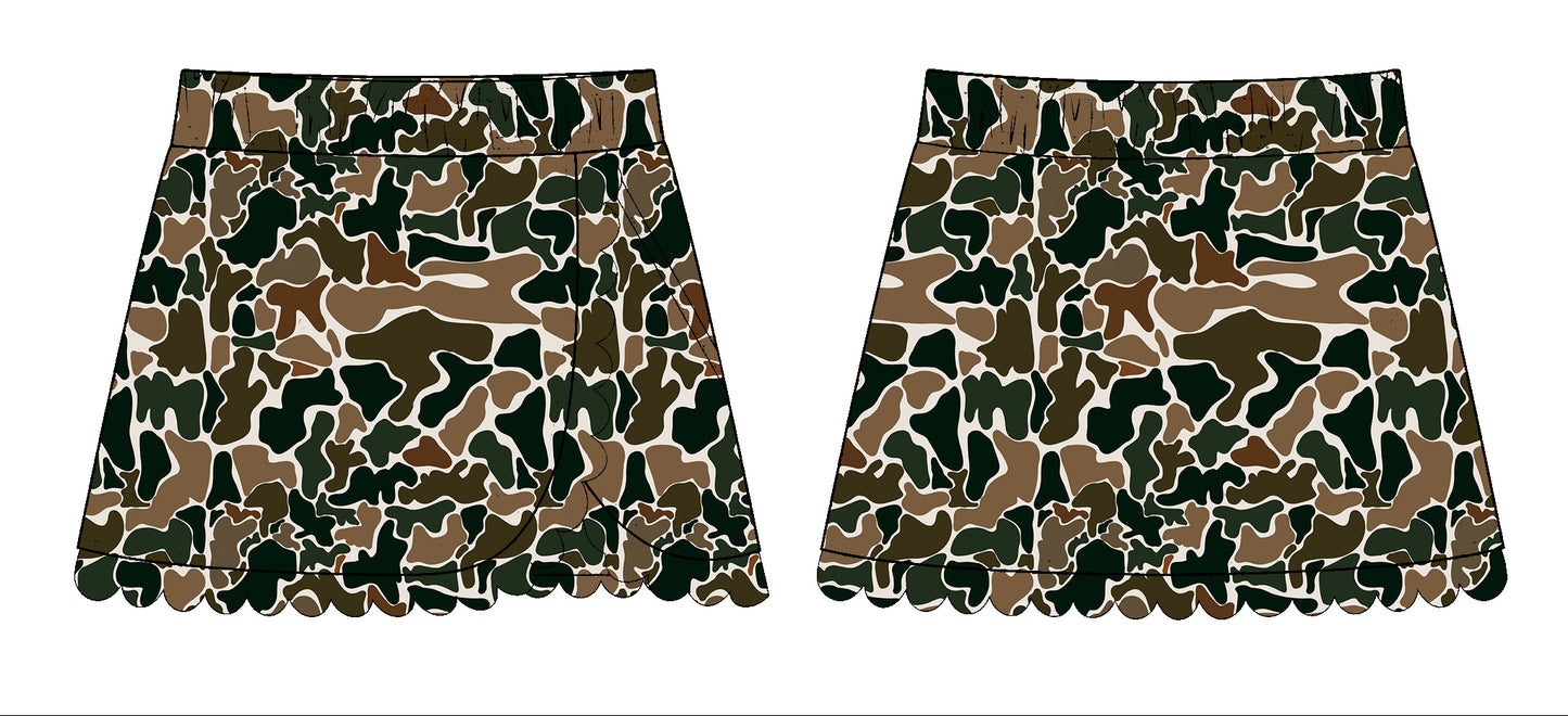 MOQ 5 preorder GLK0175 Green Brown Camouflage Girls Yoga Skirts 202510