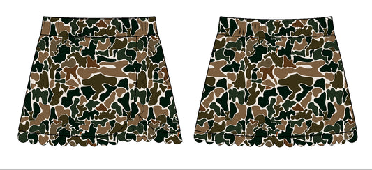 MOQ 5 preorder GLK0175 Green Brown Camouflage Girls Yoga Skirts 202510