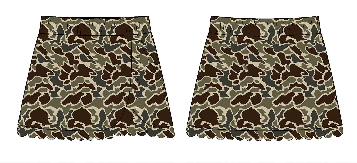 MOQ 5 preorder GLK0178 Brown Camouflage Girls Yoga Skirts 202510