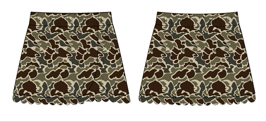 MOQ 5 preorder GLK0178 Brown Camouflage Girls Yoga Skirts 202510
