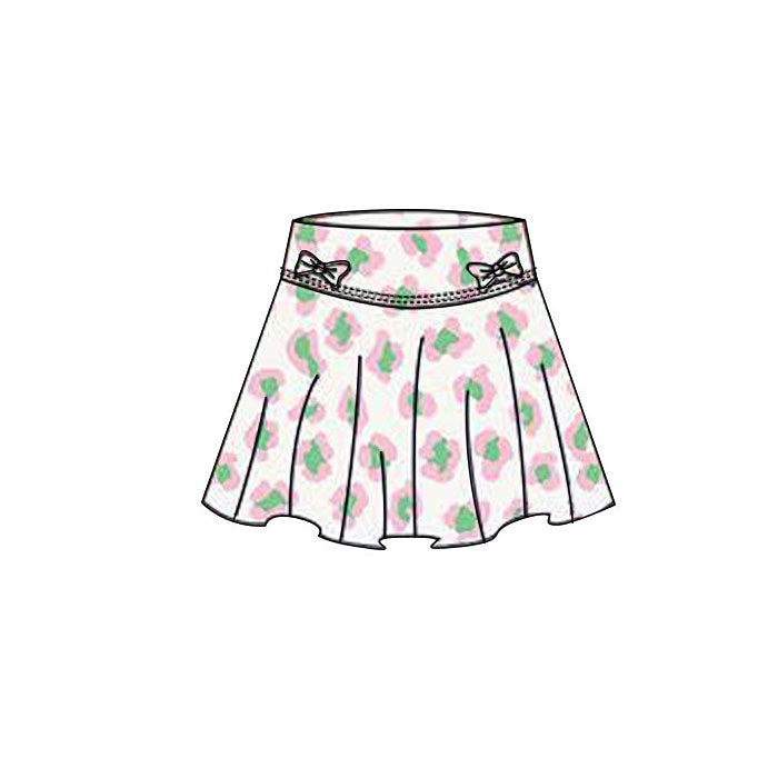 MOQ 5 preorder GLK0186 Pink Green Leopard Girls Yoga Skirts 202511
