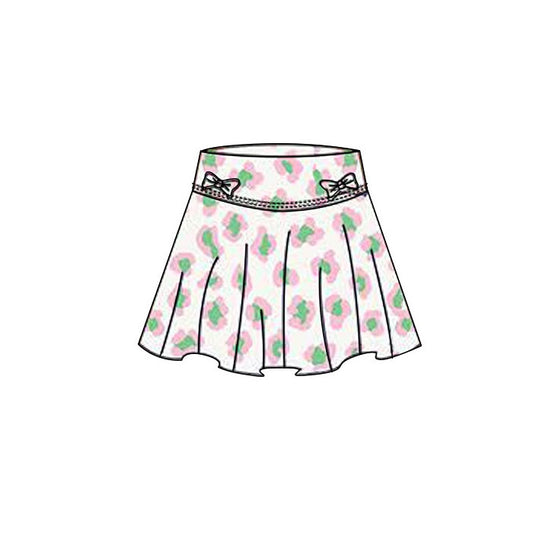 MOQ 5 preorder GLK0186 Pink Green Leopard Girls Yoga Skirts 202511