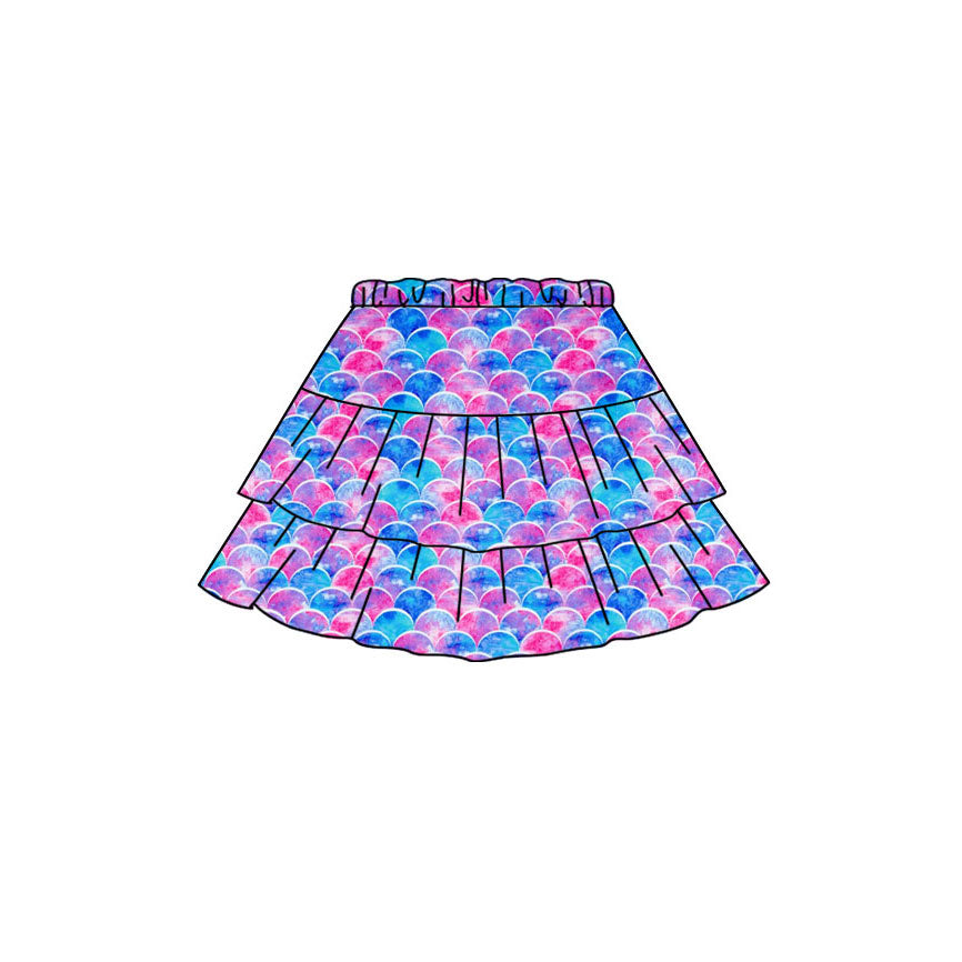 MOQ 5 PCS preorder GLK0190 Fish Scale Colored Girls Skirts 202511
