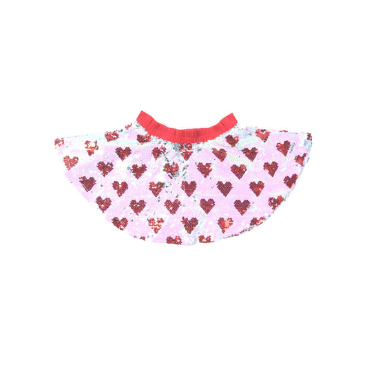 MOQ 5 PCS preorder GLK0191 Valentines Day Red Love Sequined Girls Skirts 202511