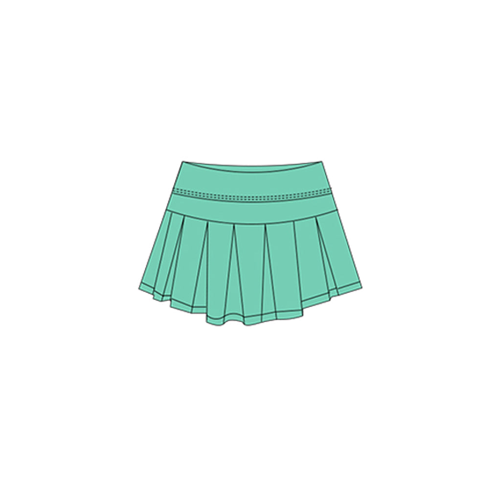 MOQ 5 preorder GLK019 Lake Green Girls Yoga Pleated Skirts 202511